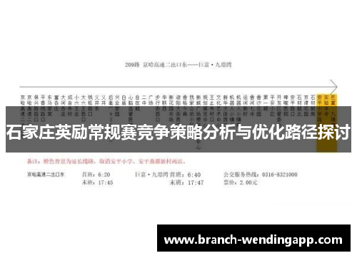 石家庄英励常规赛竞争策略分析与优化路径探讨